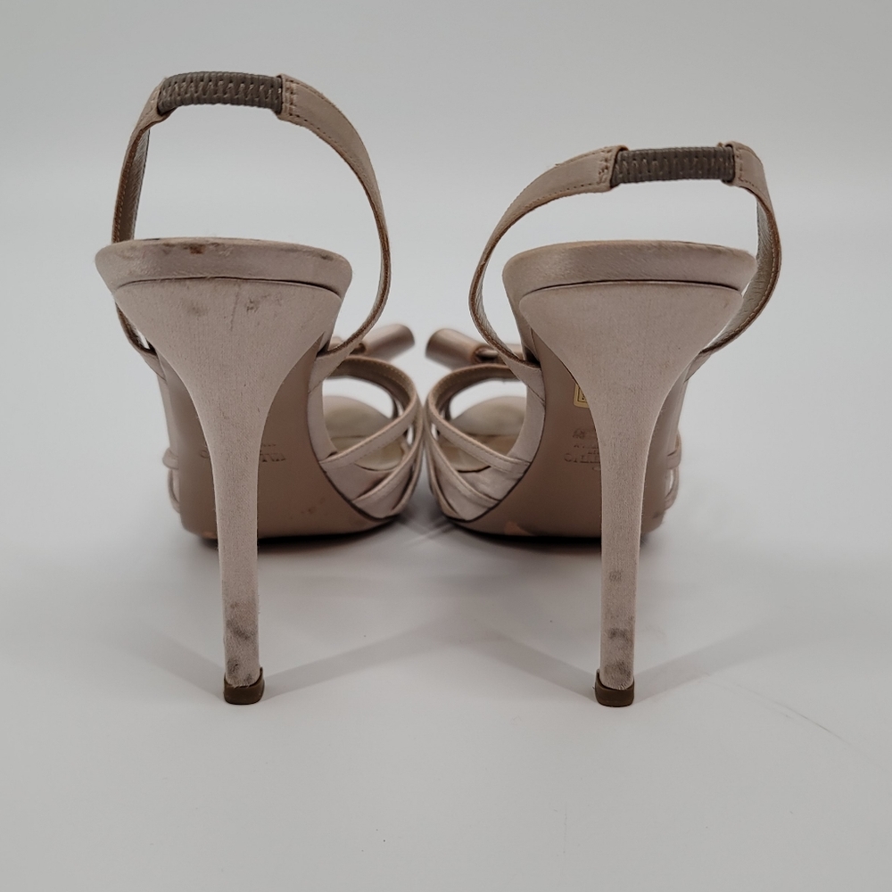 Valentino Garavani Satin Slingback Bow Platform Sandals Size 38.5 with Box - Picture 4 of 11